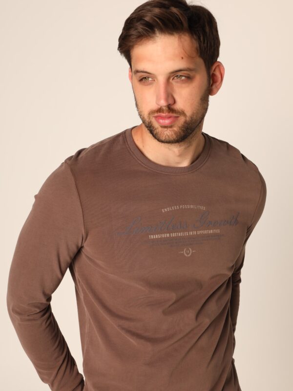 Muška majica dug rukav - braon, XL