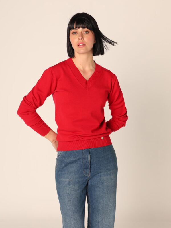 Ženski džemper - crvena, L